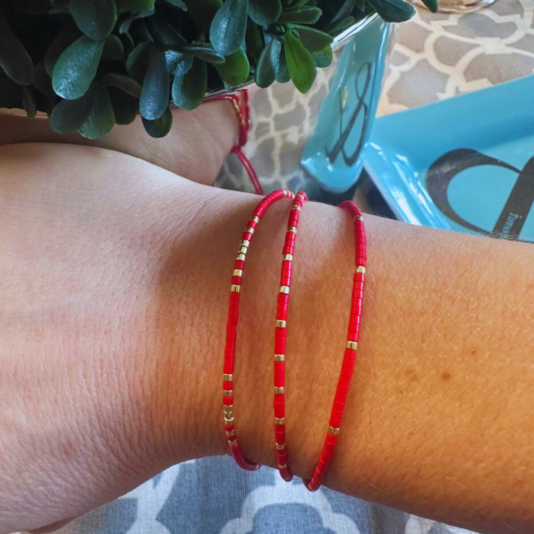 PULSERA MIYUKI ROJA TRIPLE