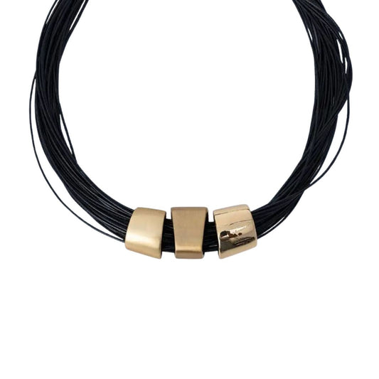 COLLAR BIJOUX GRUESO MULTI GEOMÉTRICO DORADO