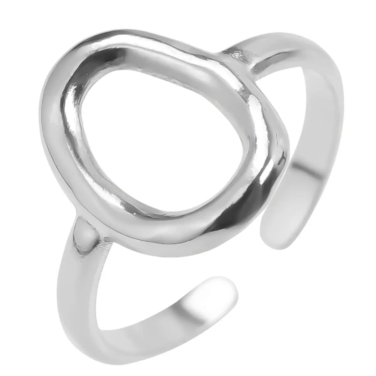 ANILLO DE ACERO QUIRÚRGICO AJUSTABLE CIRCULO PLATEADO