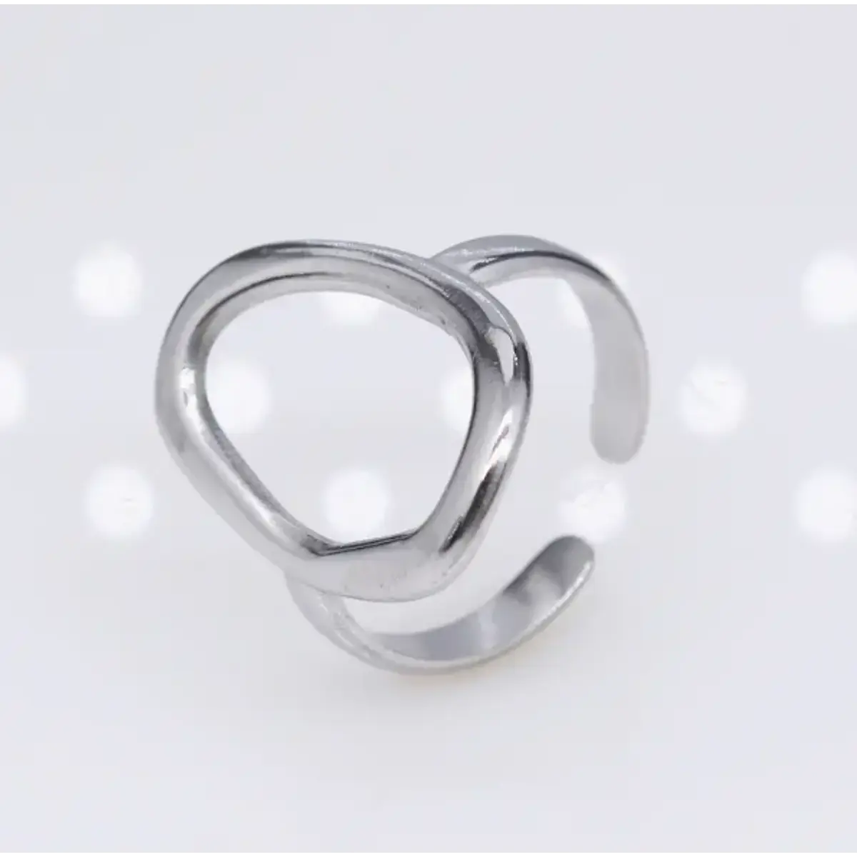 ANILLO DE ACERO QUIRÚRGICO AJUSTABLE CIRCULO PLATEADO