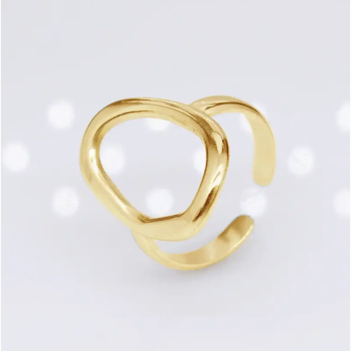 ANILLO DE ACERO QUIRÚRGICO AJUSTABLE CIRCULO DORADO
