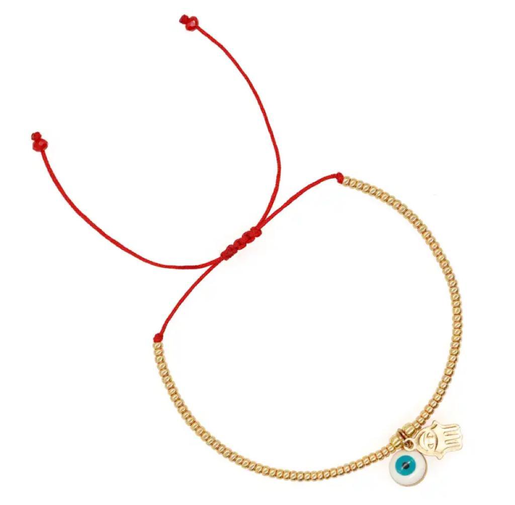 PULSERA MIYUKI DORADA OJO Y MANO