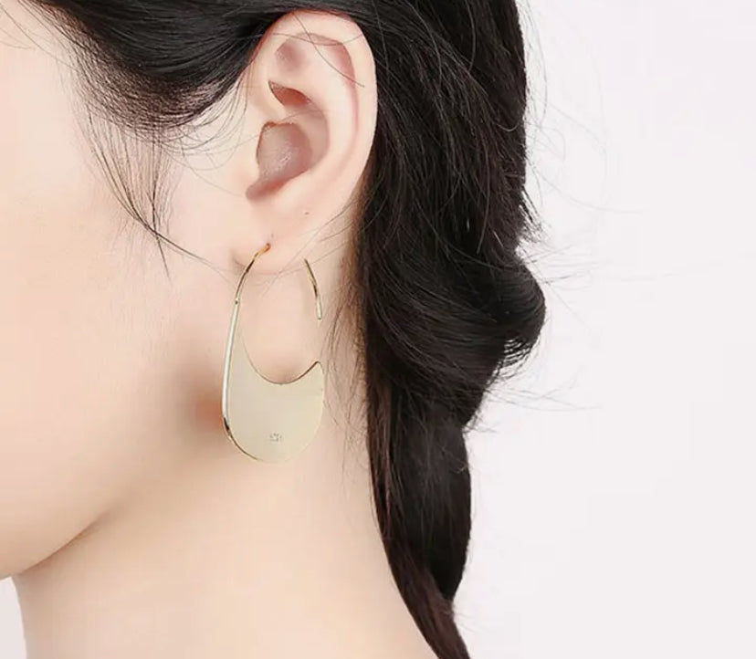 AROS DE PLATA BAÑADO EN ORO MINIMALISTA