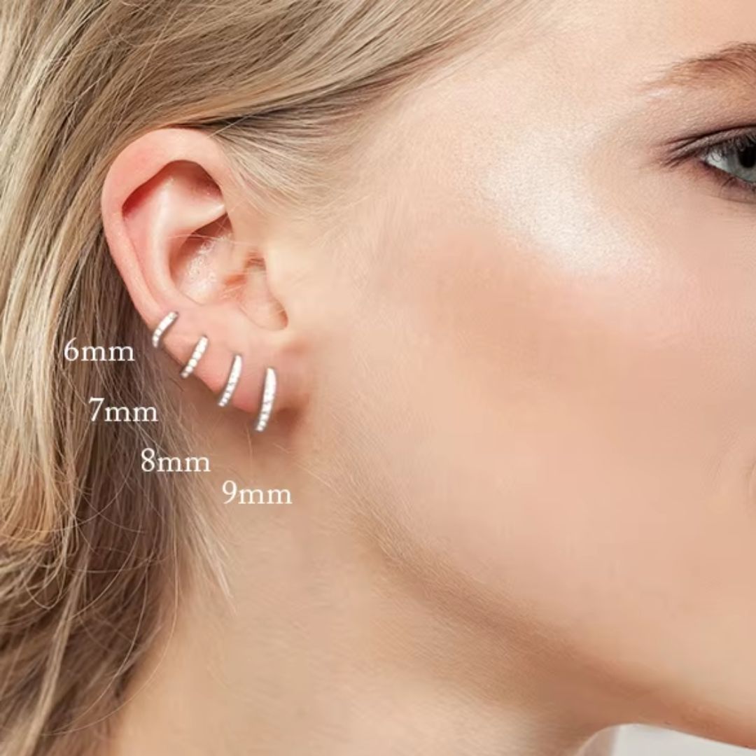 ARGOLLAS DE PLATA BAÑADAS EN ORO CIRCONES (9MM)