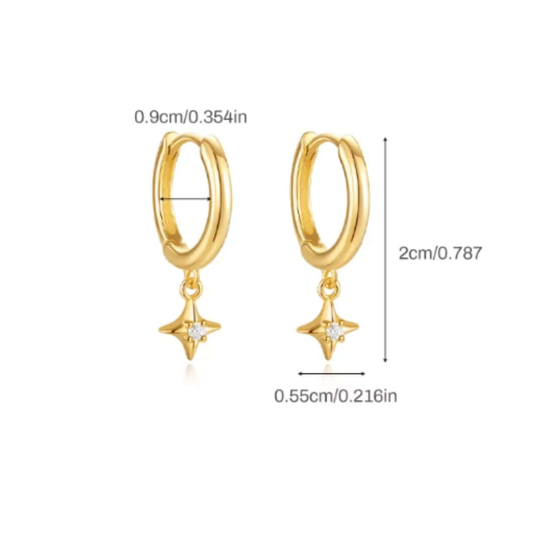 ARGOLLAS DE PLATA BAÑADAS EN ORO ESTRELLA PETIT.
