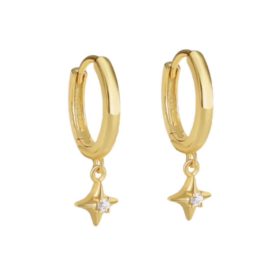 ARGOLLAS DE PLATA BAÑADAS EN ORO ESTRELLA PETIT.