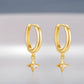 ARGOLLAS DE PLATA BAÑADAS EN ORO ESTRELLA PETIT.
