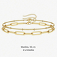 PULSERA DE ACERO QUIRURGICO BAÑADA EN ORO DOBLE ESLABON