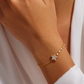 PULSERA DE PLATA BAÑADA EN ORO ESTRELLA BRILLO.