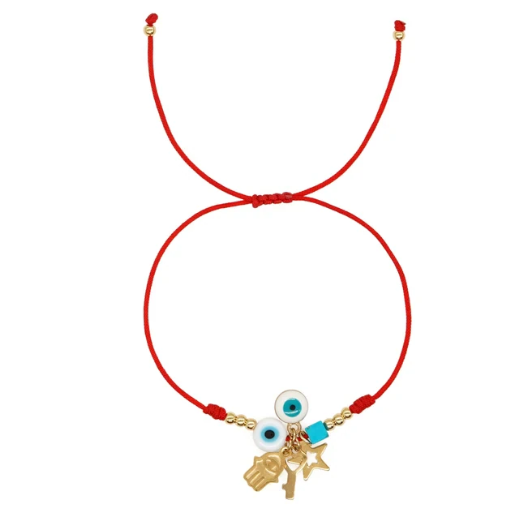 PULSERA BIJOUX ROJA ESTRELLA-OJOS-LLAVE