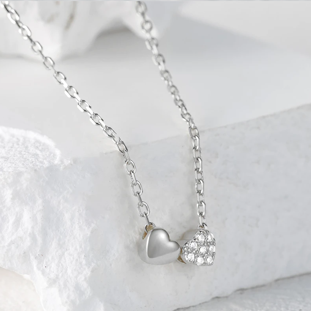 COLLAR DE PLATA 925 DOBLE CORAZON