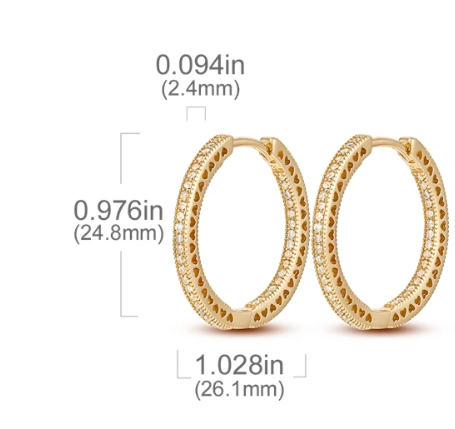 ARGOLLAS DE PLATA BAÑADAS EN ORO MAXI