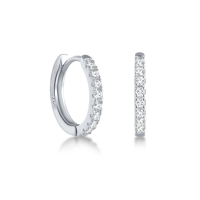 ARGOLLAS DE PLATA Y CIRCONES 9MM