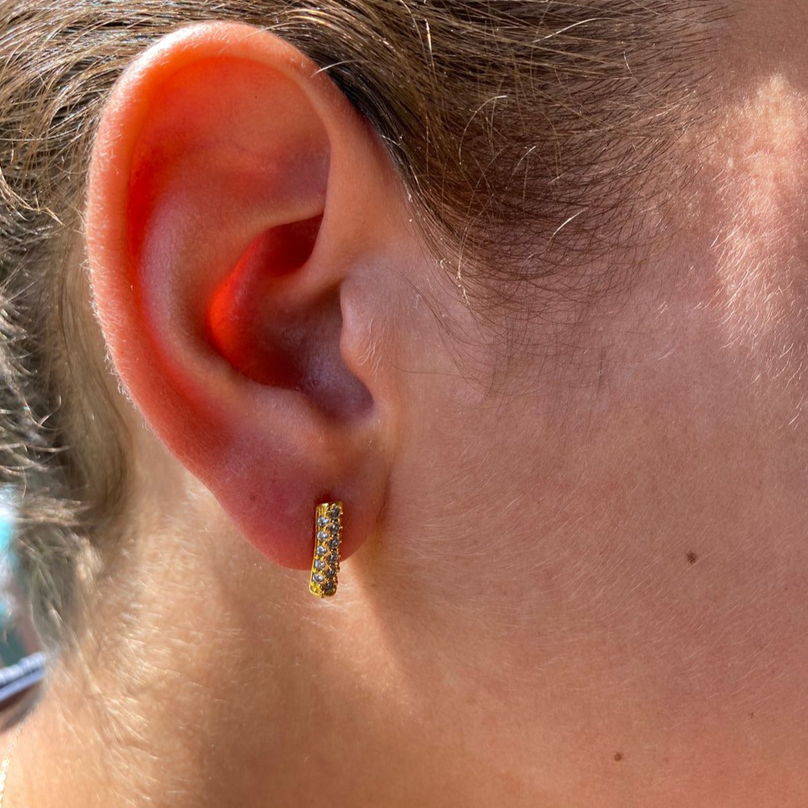 AROS DE PLATA BAÑADO EN ORO RECTÁNGULO CIRCÓN