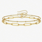 PULSERA DE ACERO QUIRURGICO BAÑADA EN ORO DOBLE ESLABON