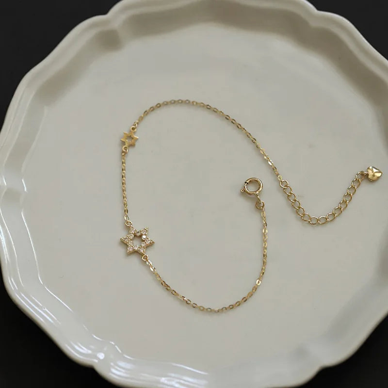 PULSERA DE PLATA BAÑADA EN ORO ESTRELLA DE DAVID