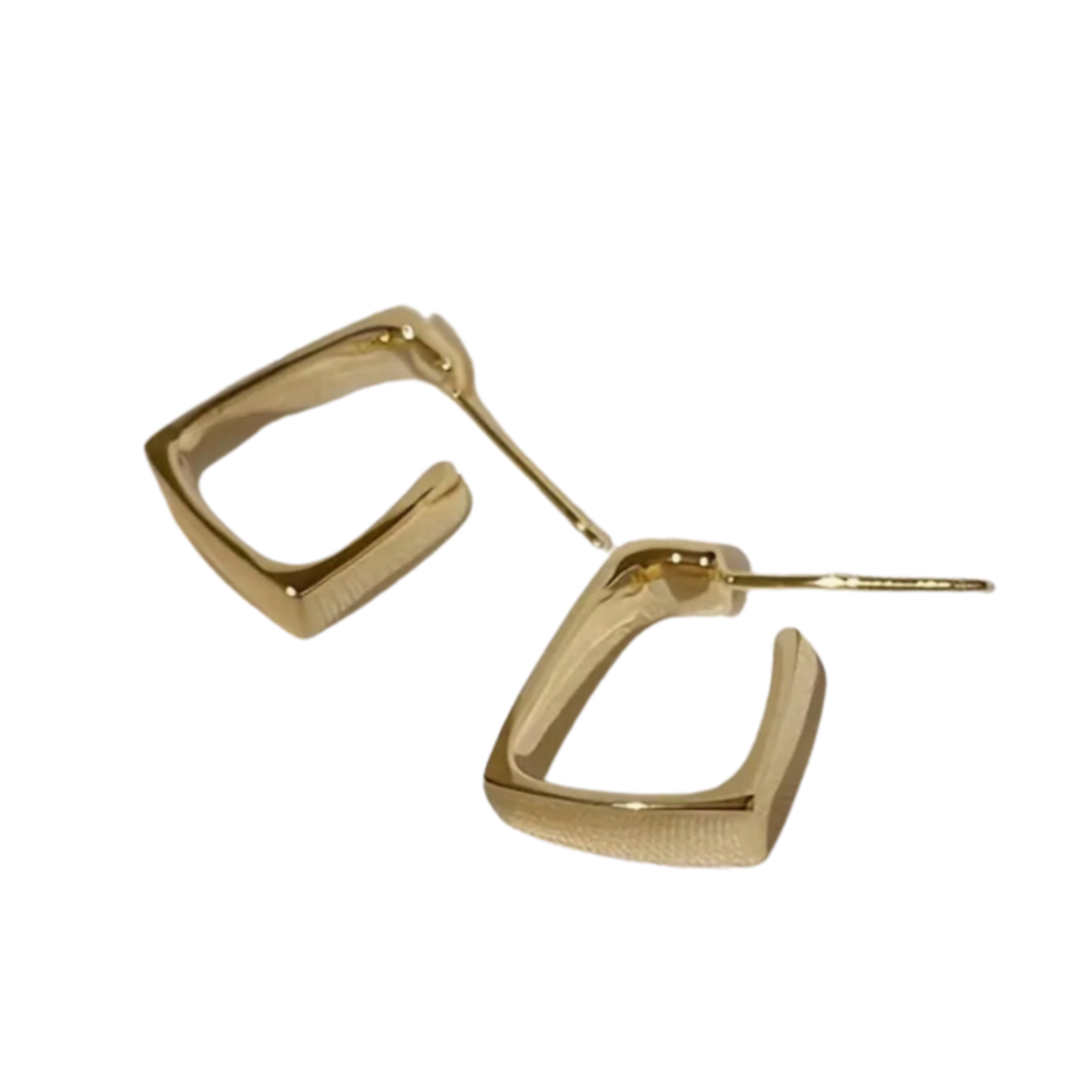 ARGOLLAS ACERO QUIRUGICO CUADRADOS DORADOS