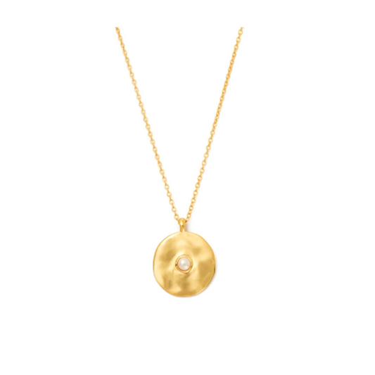 COLLAR DE PLATA BAÑADA EN ORO PERLA