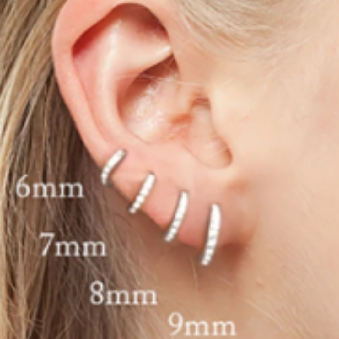 ARGOLLAS DE PLATA Y CIRCONES 9MM