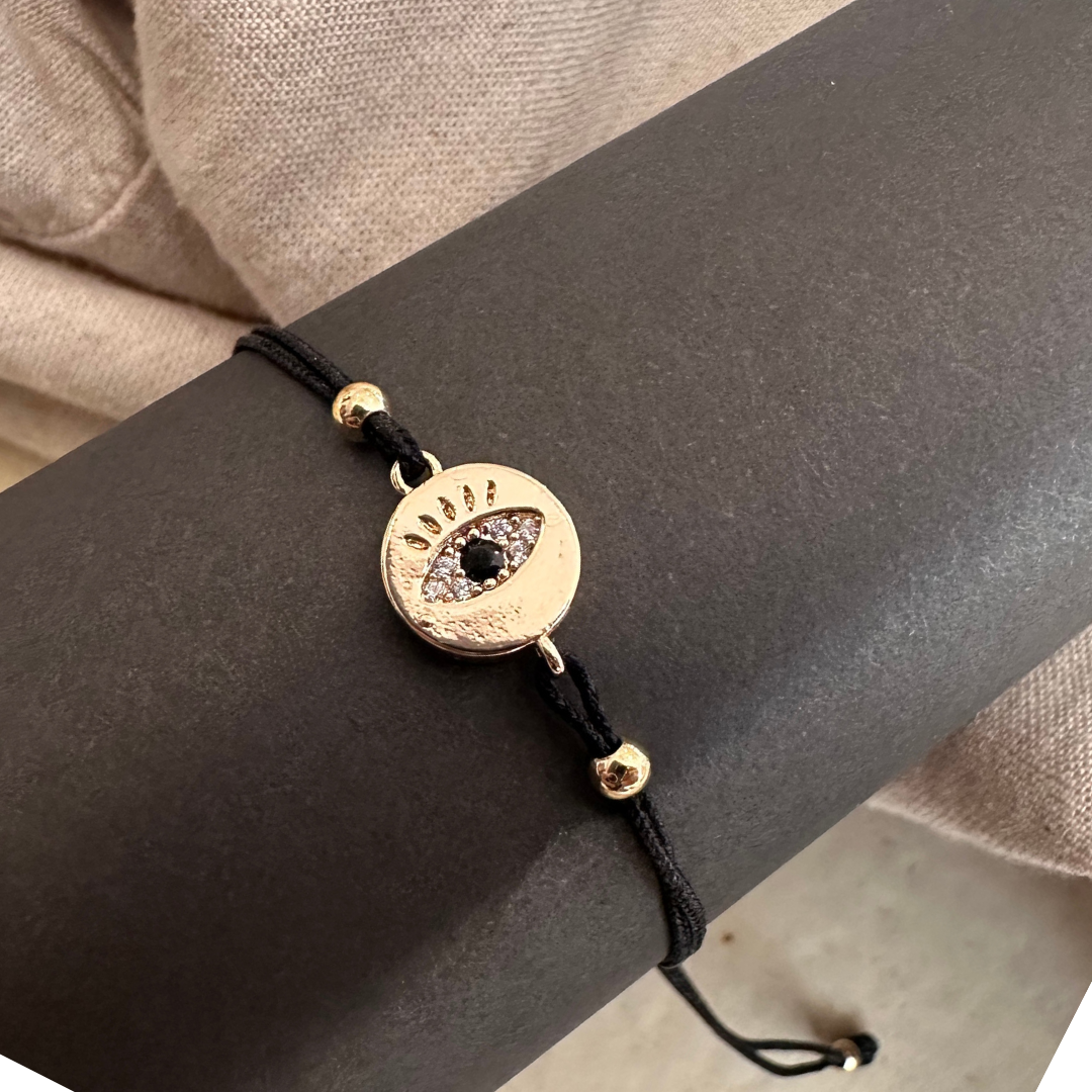PULSERA BIJOUX OJO CIRCULAR NEGRO