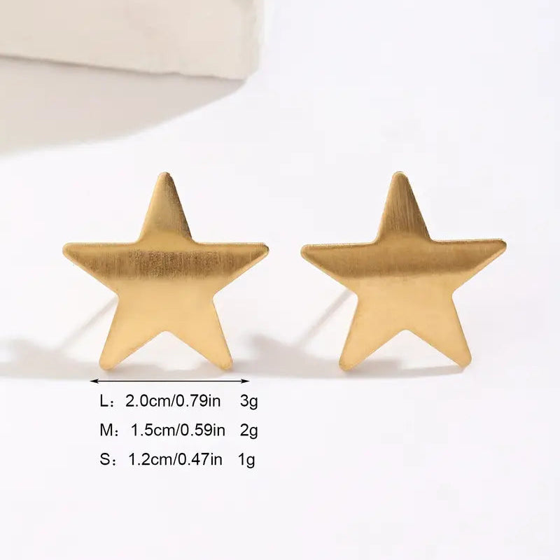 AROS ACERO QUIRURGICO ESTRELLAS DORADAS.